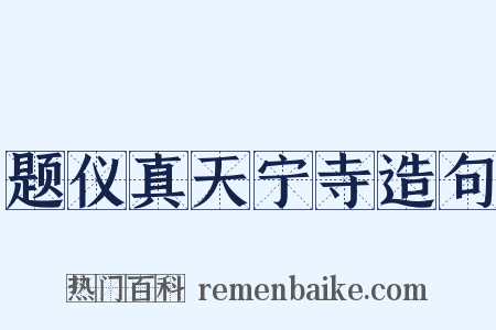 题仪真天宁寺造句是什么意思的图片